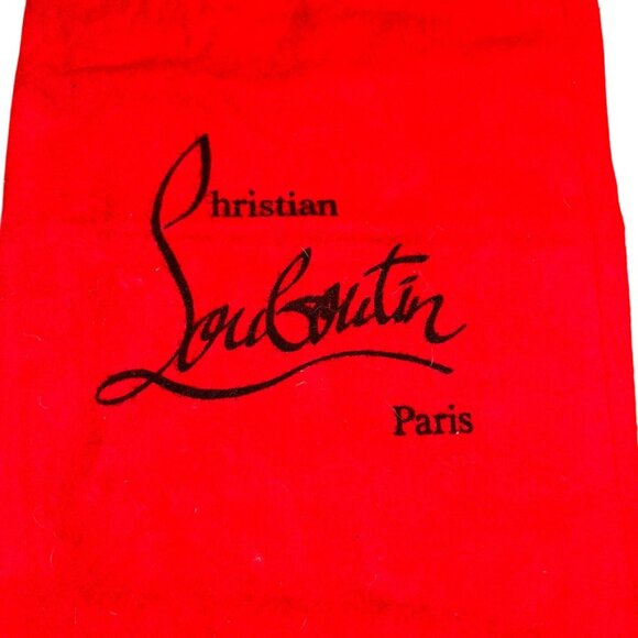 Christian Louboutin Paris France red flannel cotton shoe dust bag - Picture 2 of 2